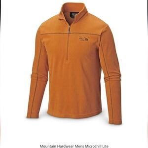 NWOT Mountain Hardwear Microchill Lite Microfleece Long Sleeve Zip Orange XL